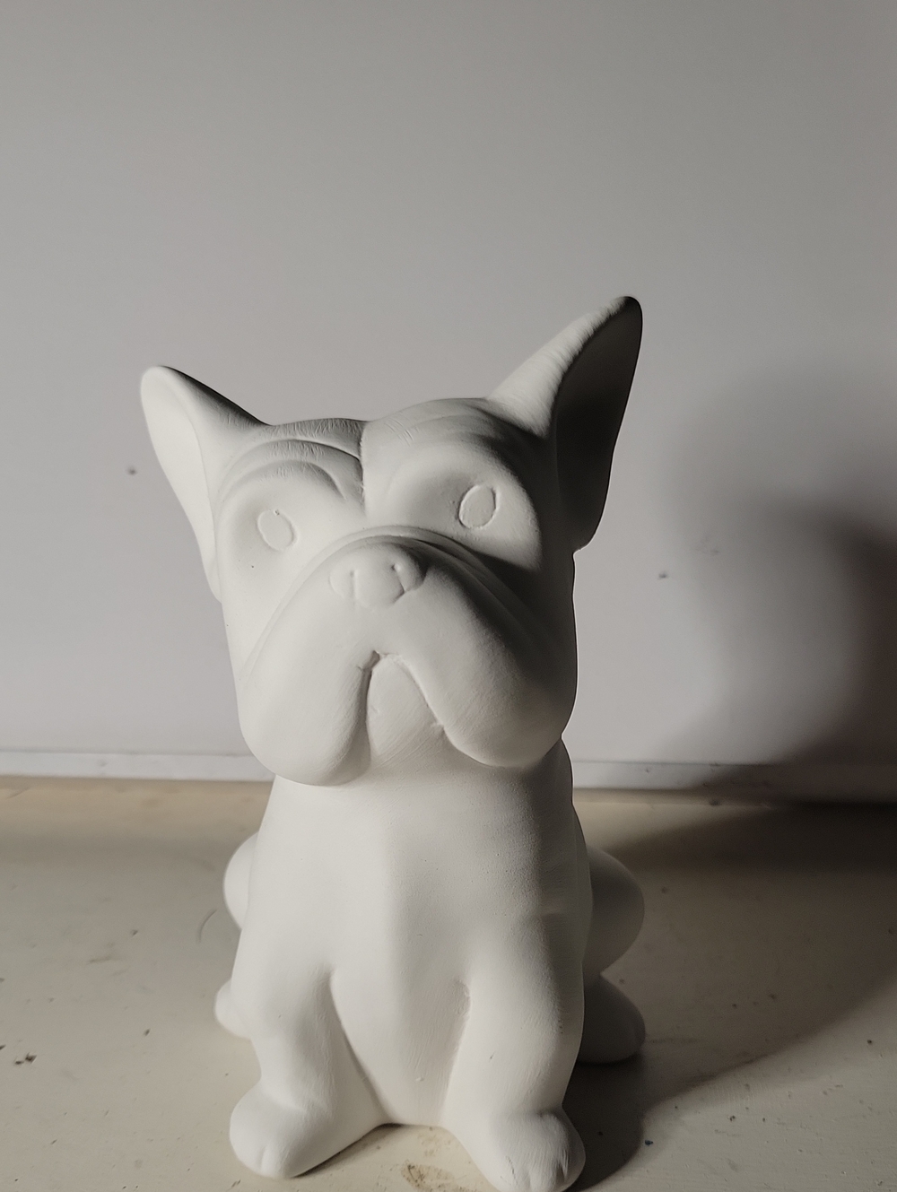 White Ceramic French Bulldog Dog Statue - Paintable!